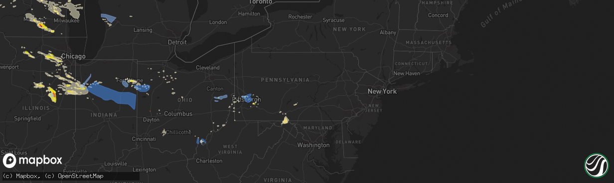 Hail map in Pennsylvania on July 23, 2022