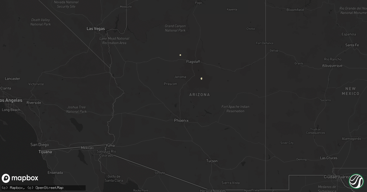 Hail map in Arizona on July 23, 2023