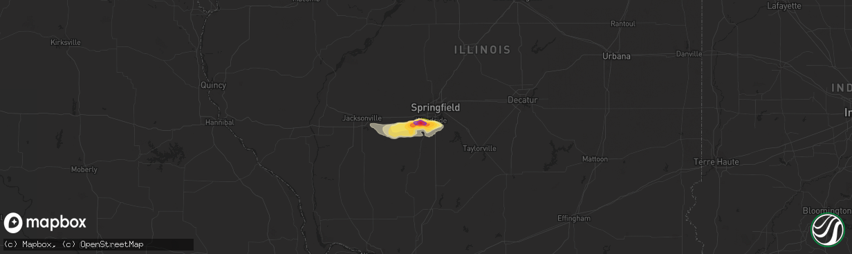 Hail map in Chatham, IL on July 23, 2023