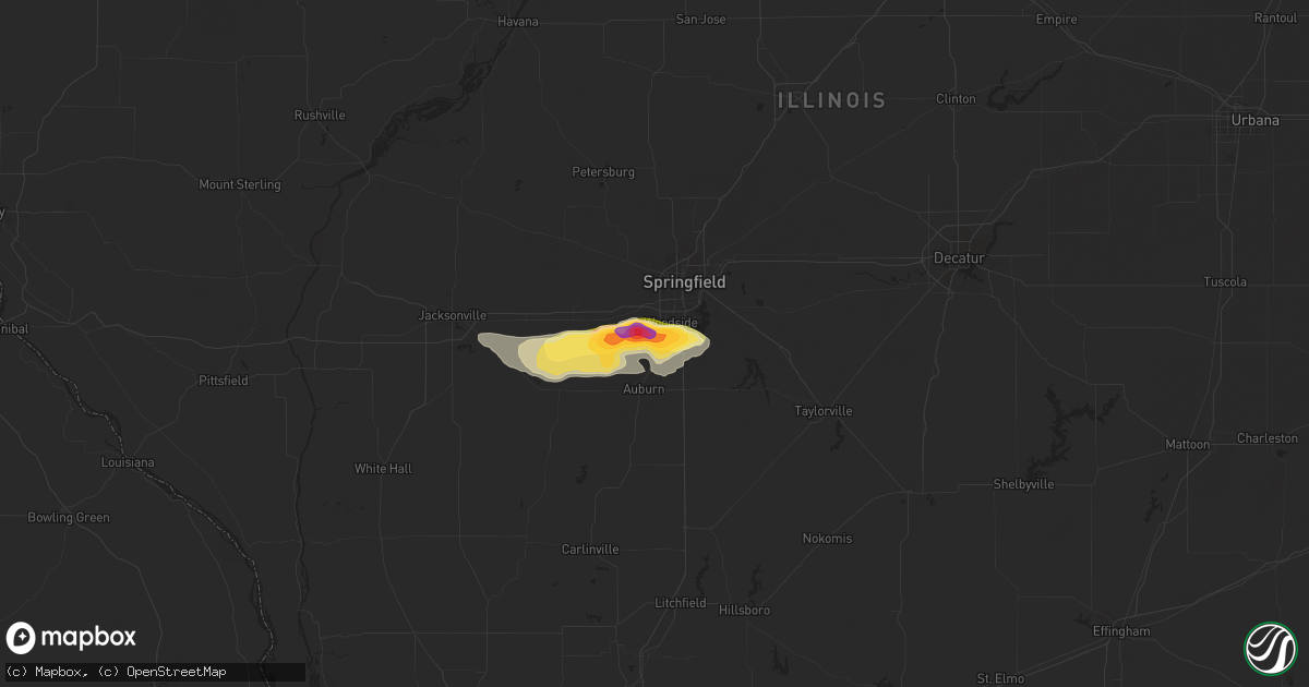 Hail map in Chatham, IL on July 23, 2023