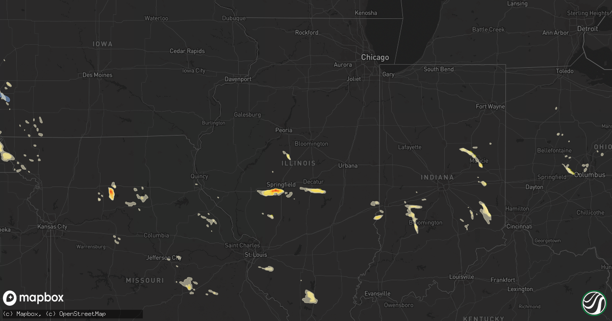 Hail map in Illinois on July 23, 2023