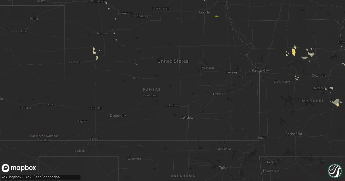 Hail map in Kansas on July 23, 2023