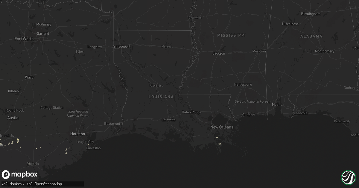 Hail map in Louisiana on July 23, 2023