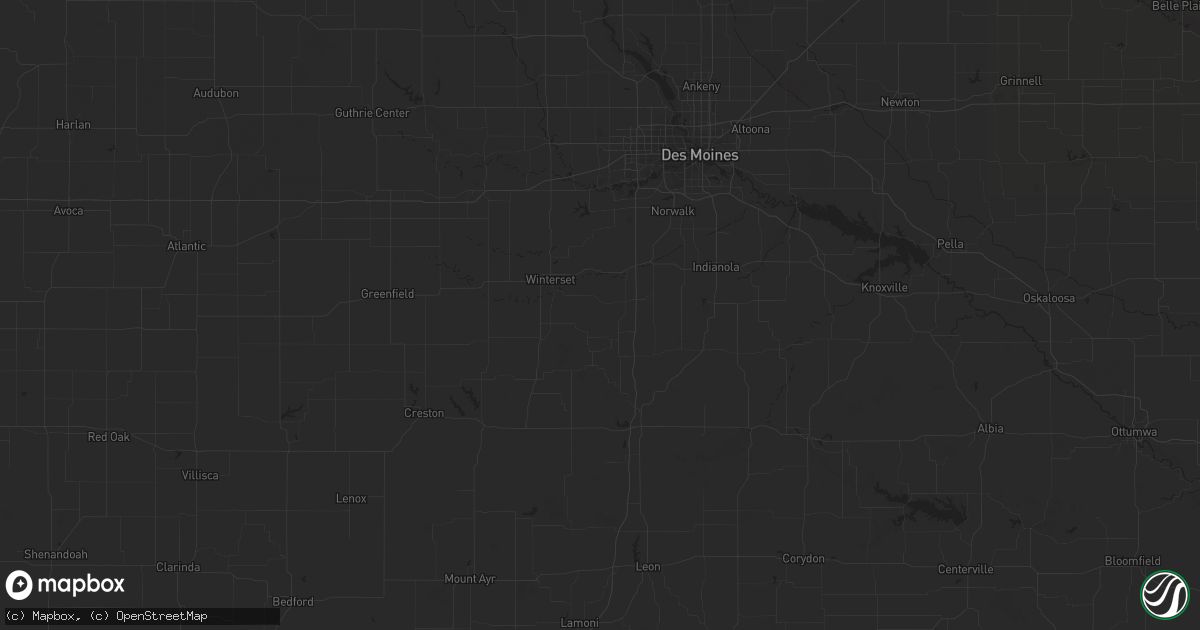Hail map in Porcupine, SD on July 23, 2023