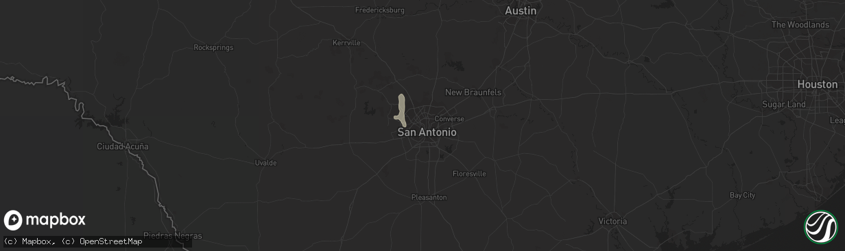 Hail map in San Antonio, TX on July 23, 2023