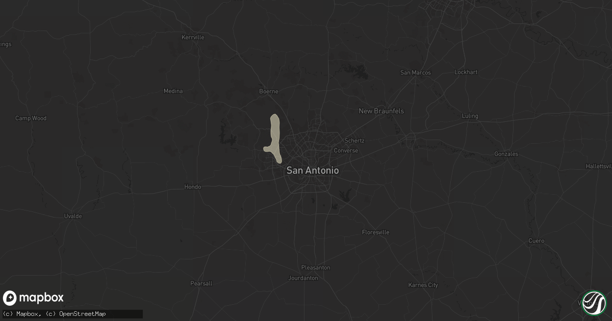 Hail map in San Antonio, TX on July 23, 2023