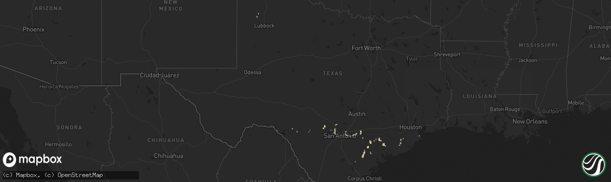 Hail map in Texas on July 23, 2023