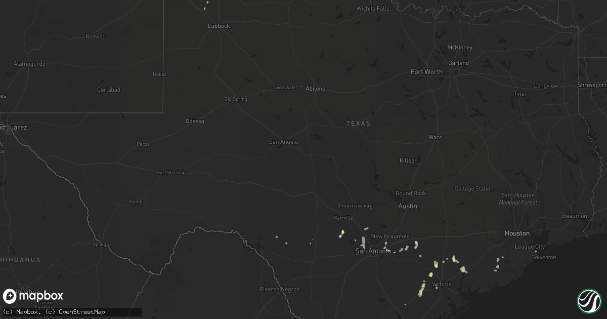 Hail map in Texas on July 23, 2023