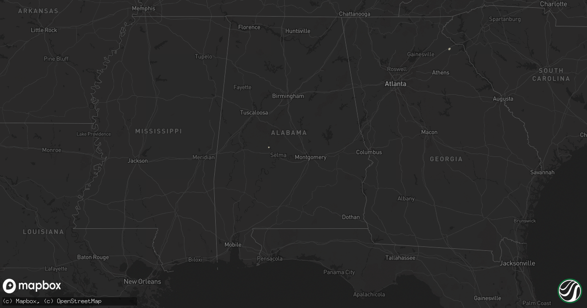 Hail map in Alabama on July 23, 2024