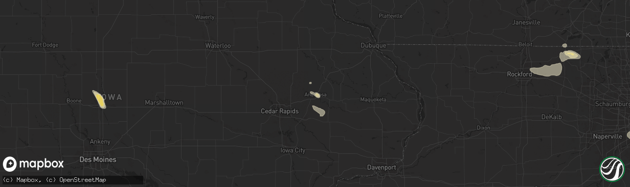 Hail map in Anamosa, IA on July 23, 2024