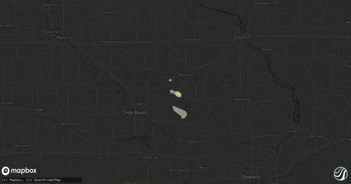 Hail map in Anamosa, IA on July 23, 2024
