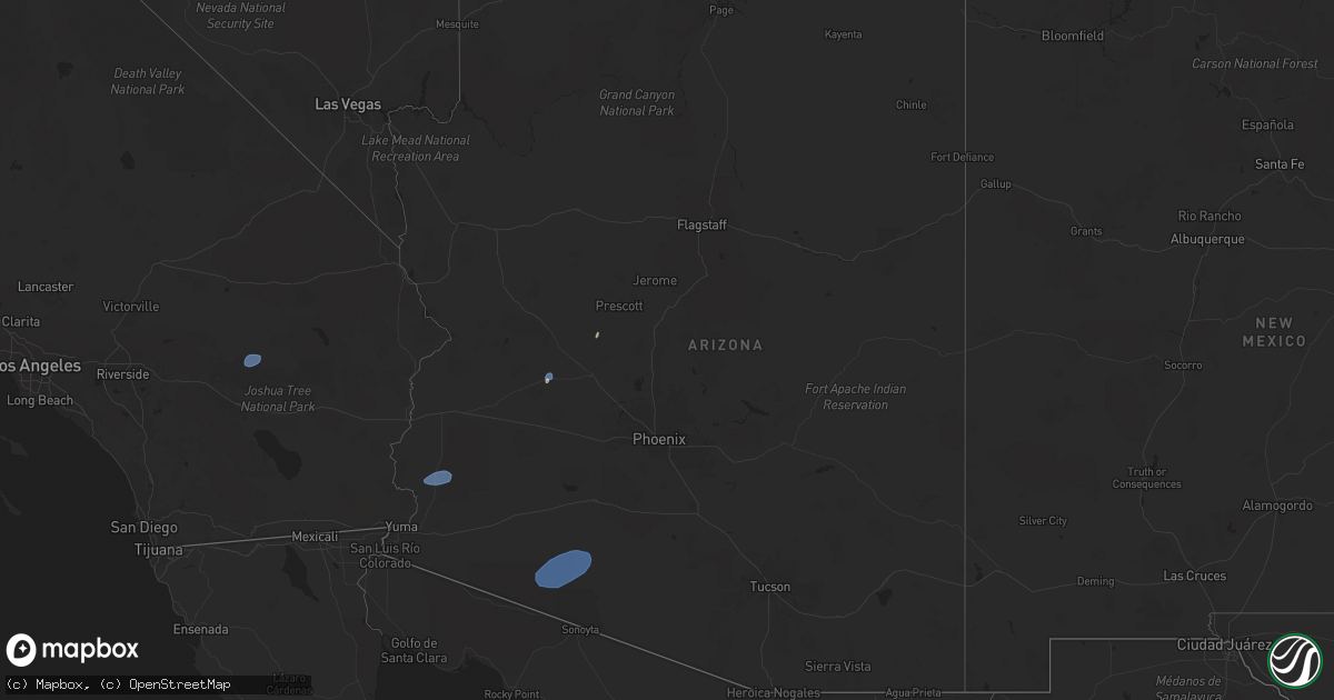 Hail map in Arizona on July 23, 2024
