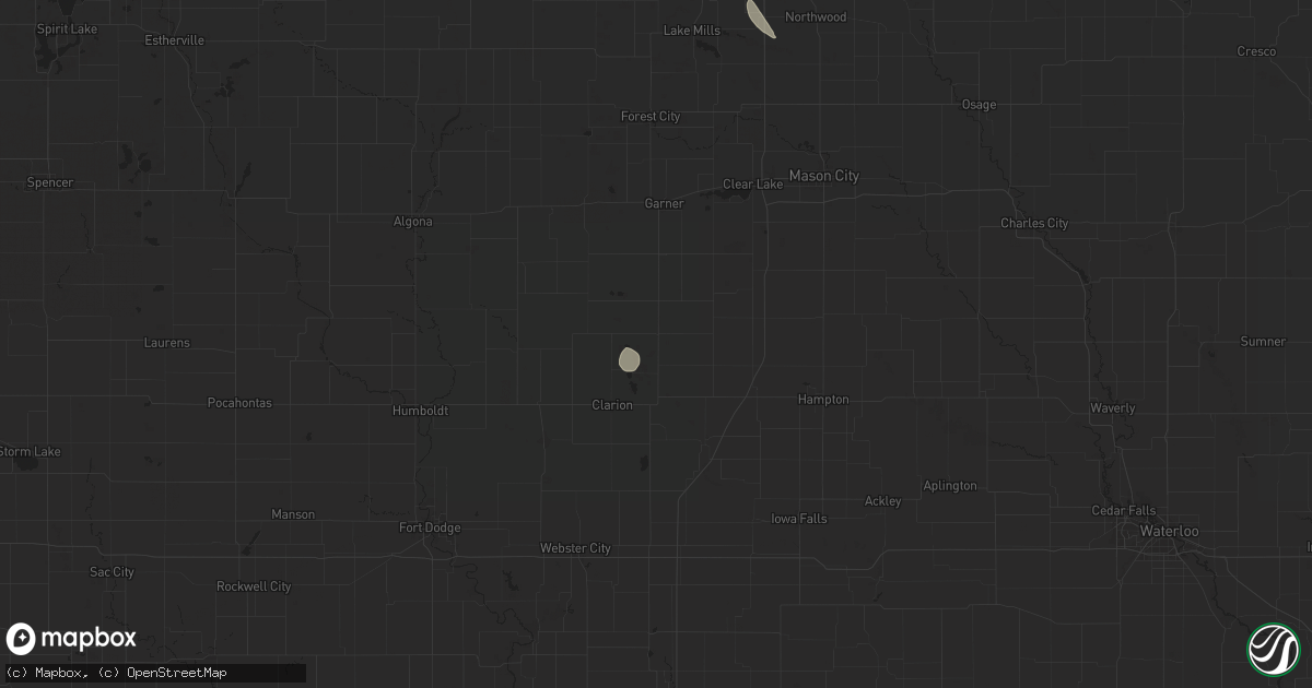 Hail map in Belmond, IA on July 23, 2024