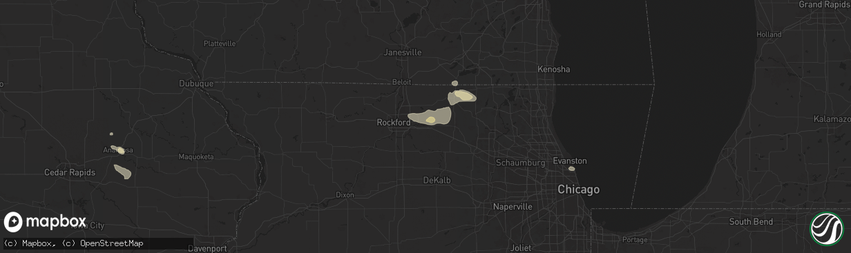 Hail map in Belvidere, IL on July 23, 2024