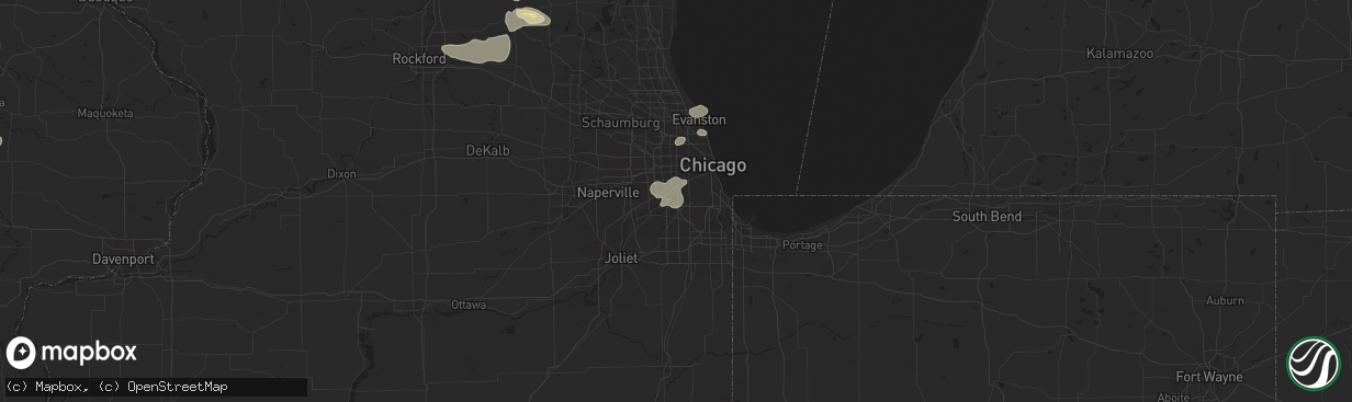 Hail map in Bridgeview, IL on July 23, 2024