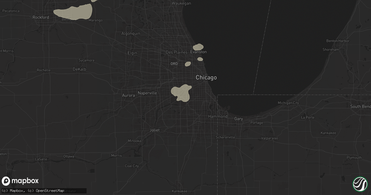 Hail map in Bridgeview, IL on July 23, 2024