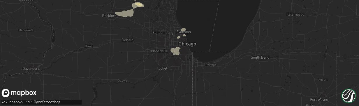 Hail map in Burbank, IL on July 23, 2024