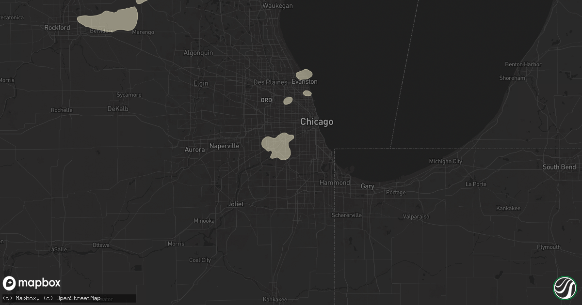 Hail map in Burbank, IL on July 23, 2024
