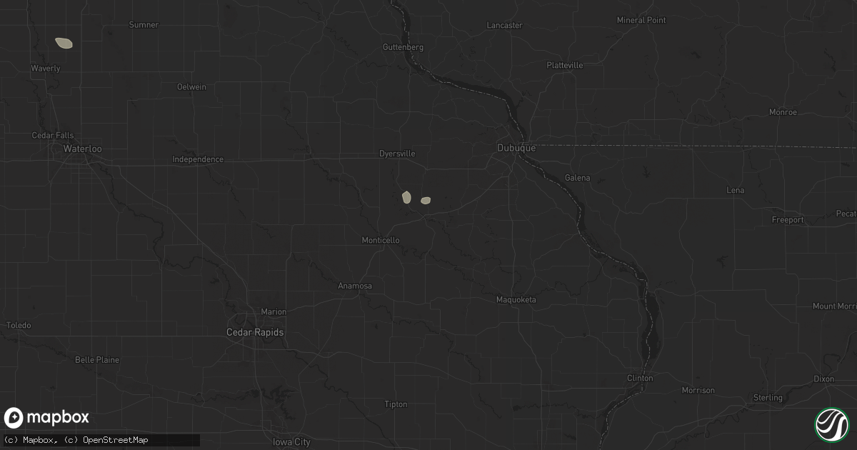 Hail map in Cascade, IA on July 23, 2024