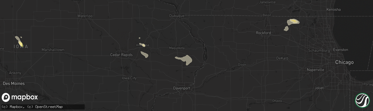 Hail map in Charlotte, IA on July 23, 2024