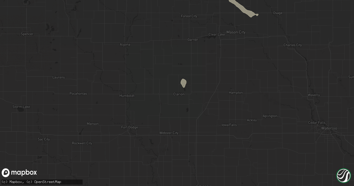 Hail map in Clarion, IA on July 23, 2024