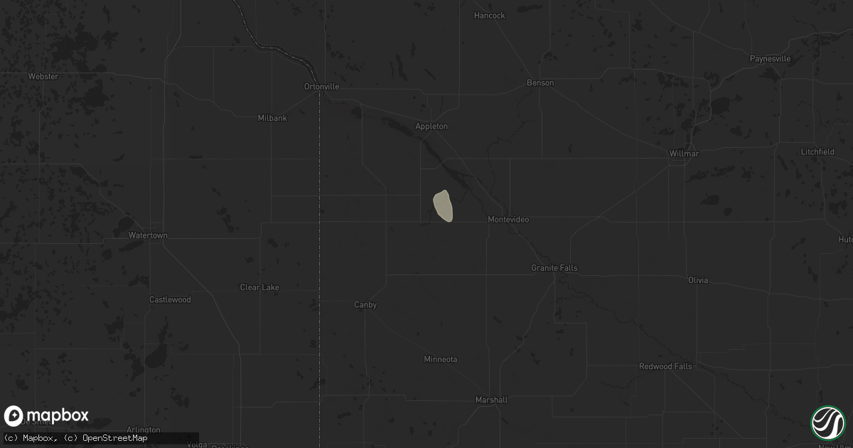Hail map in Dawson, MN on July 23, 2024