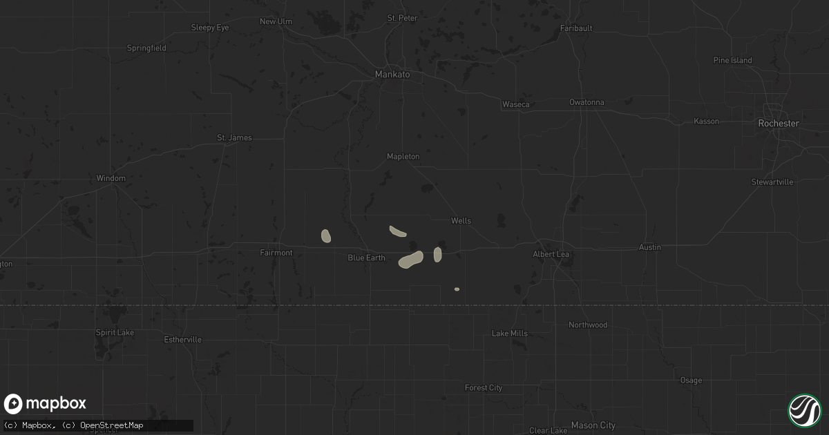 Hail map in Easton, MN on July 23, 2024