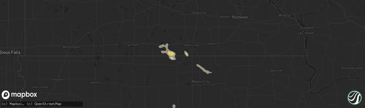 Hail map in Emmons, MN on July 23, 2024