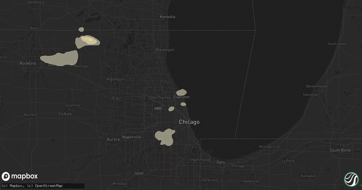 Hail map in Evanston, IL on July 23, 2024