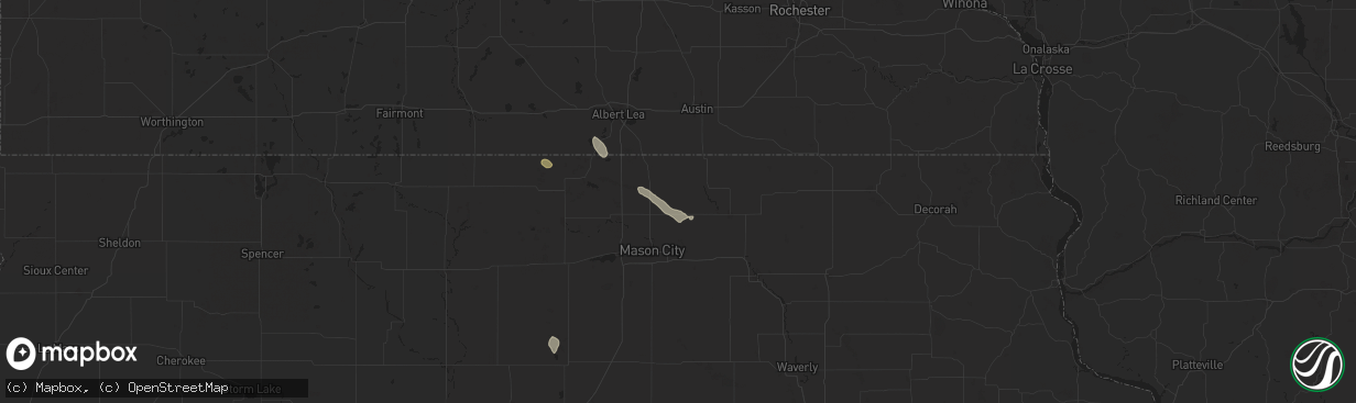 Hail map in Grafton, IA on July 23, 2024