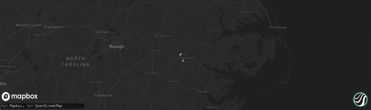 Hail map in Greenville, NC on July 23, 2024