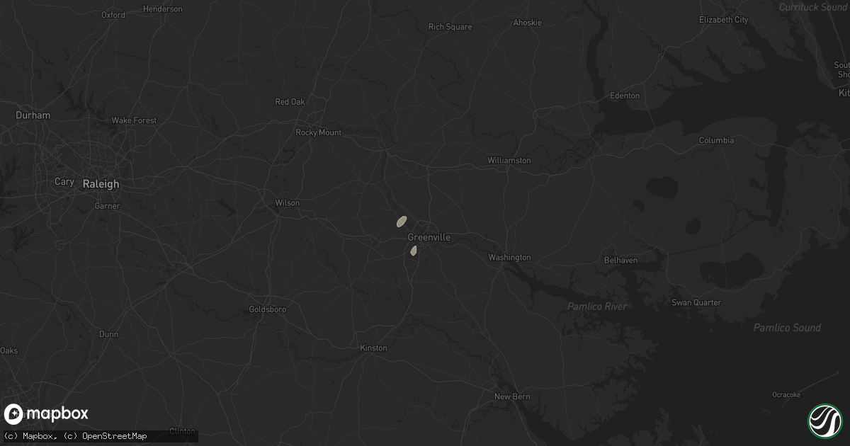 Hail map in Greenville, NC on July 23, 2024
