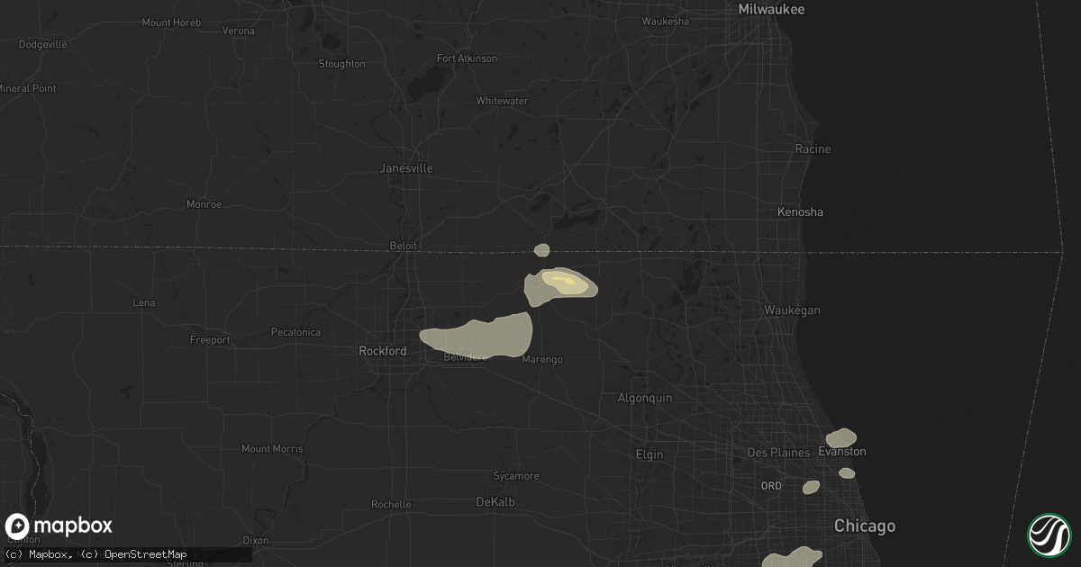 Hail map in Harvard, IL on July 23, 2024