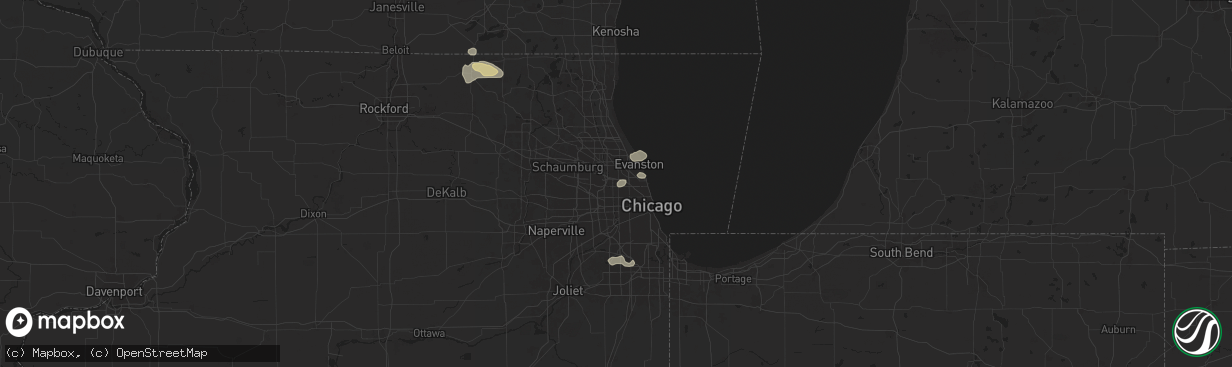 Hail map in Harwood Heights, IL on July 23, 2024