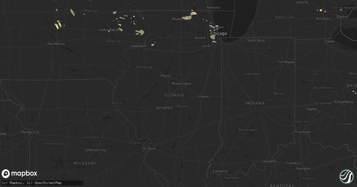 Hail map in Illinois on July 23, 2024