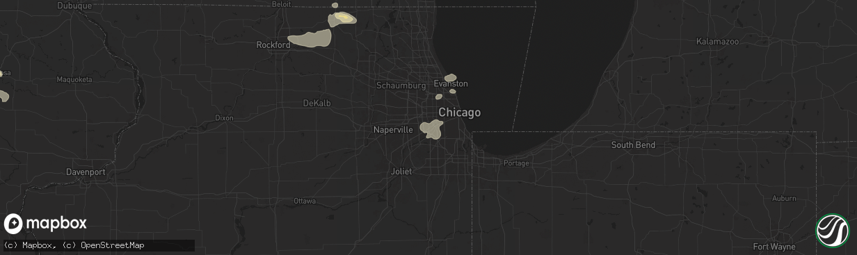 Hail map in La Grange, IL on July 23, 2024