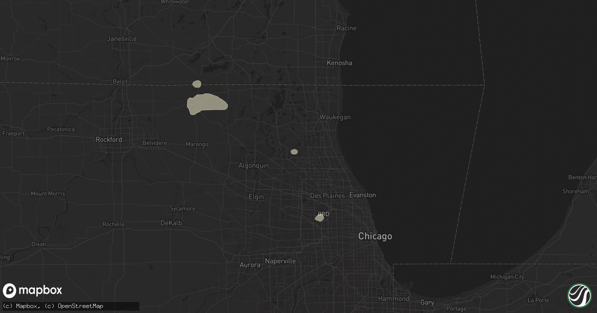 Hail map in Lake Zurich, IL on July 23, 2024