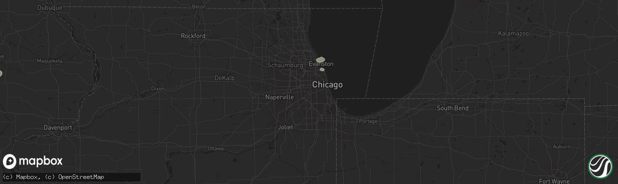 Hail map in Lyons, IL on July 23, 2024