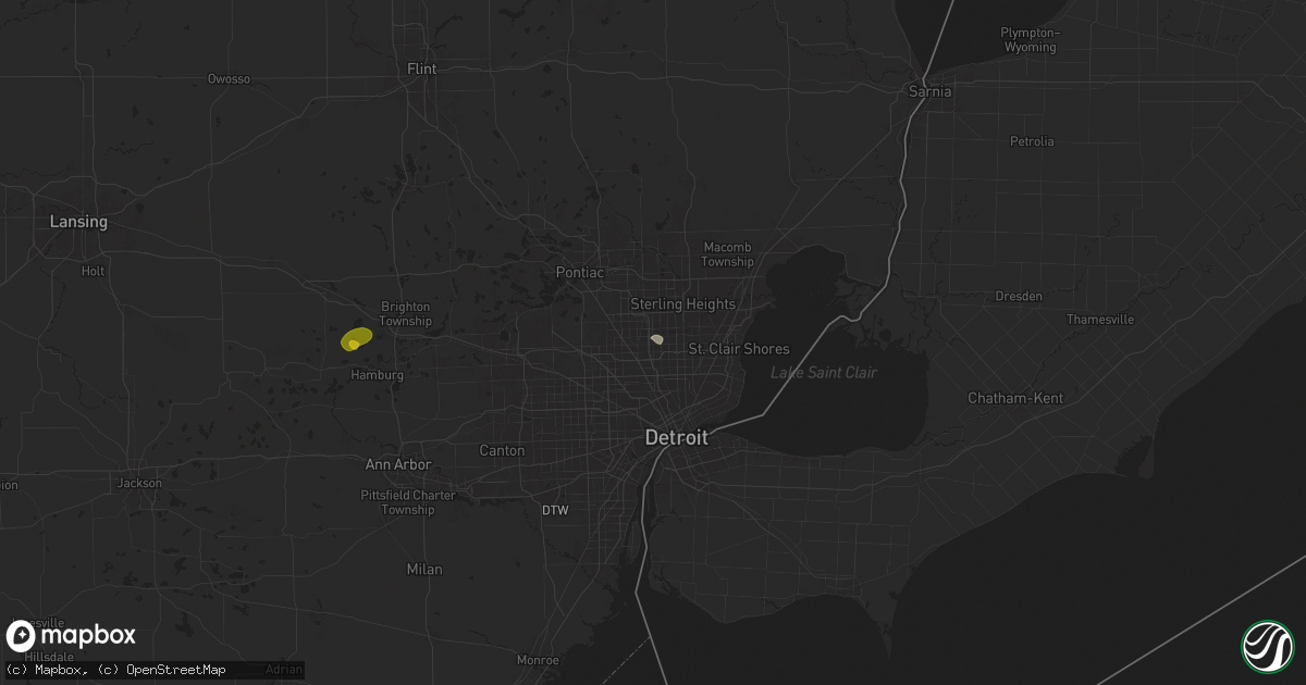 Hail map in Madison Heights, MI on July 23, 2024