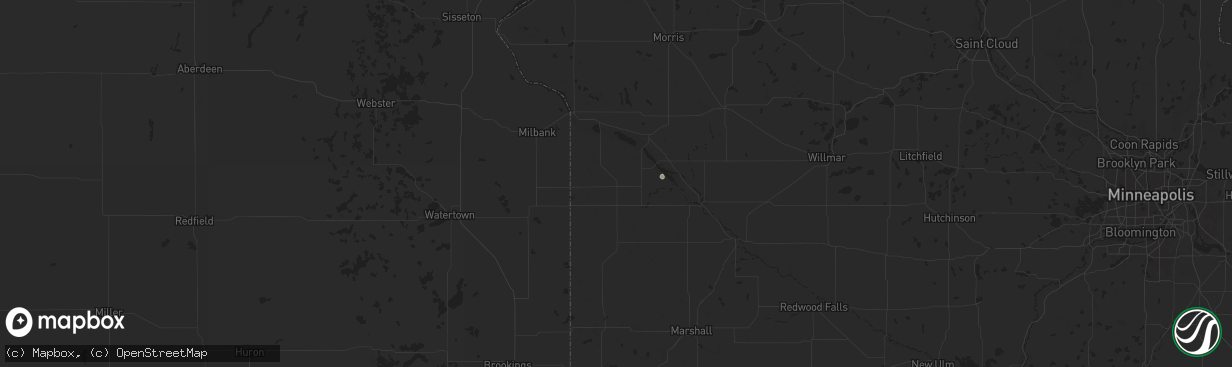 Hail map in Madison, MN on July 23, 2024