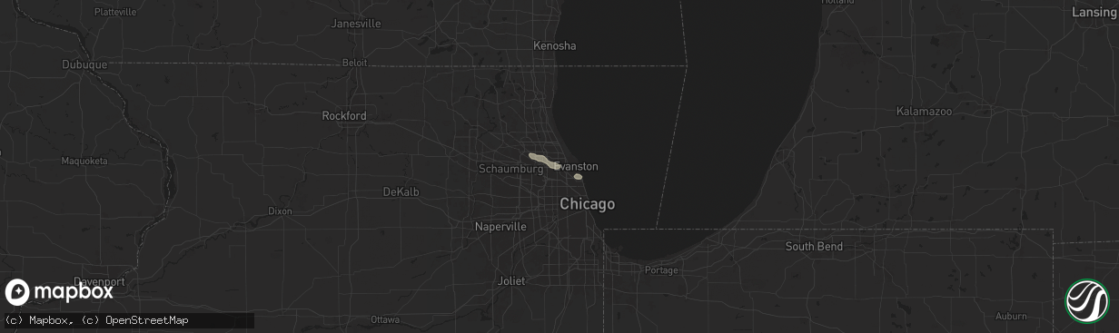 Hail map in Morton Grove, IL on July 23, 2024