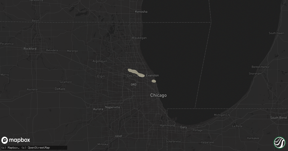 Hail map in Morton Grove, IL on July 23, 2024