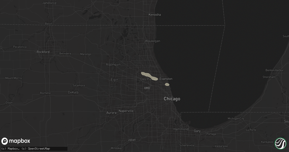 Hail map in Mount Prospect, IL on July 23, 2024