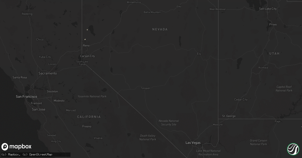 Hail map in Nevada on July 23, 2024
