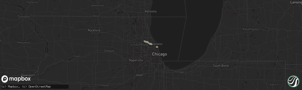 Hail map in Niles, IL on July 23, 2024