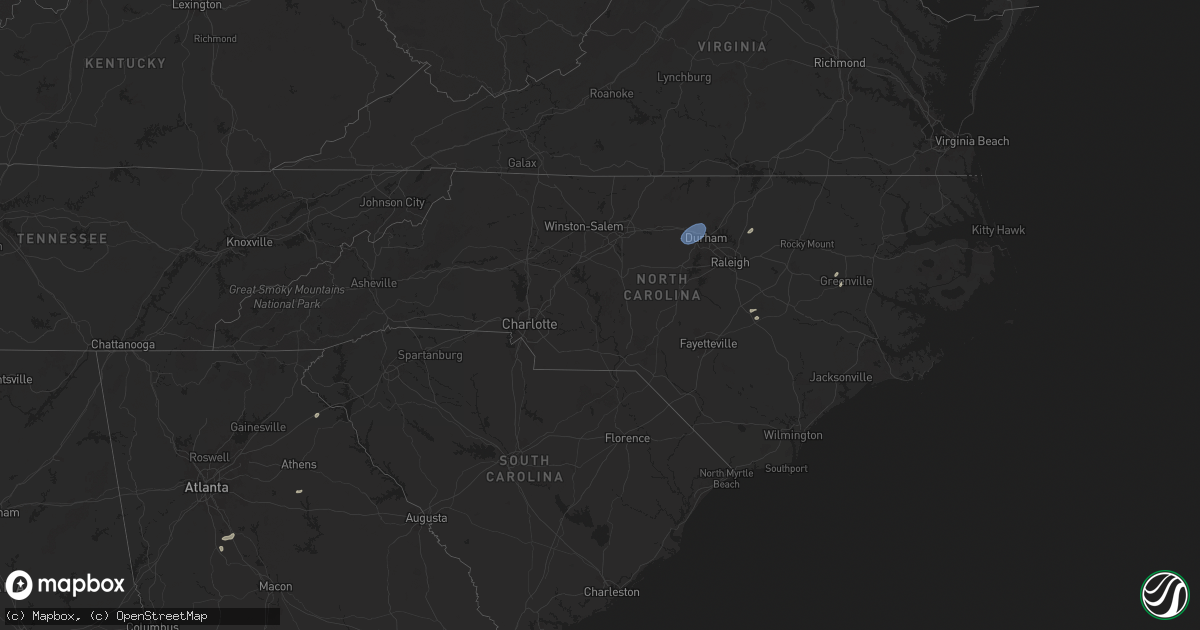 Hail map in North Carolina on July 23, 2024