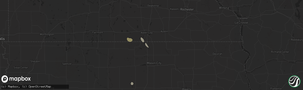 Hail map in Northwood, IA on July 23, 2024