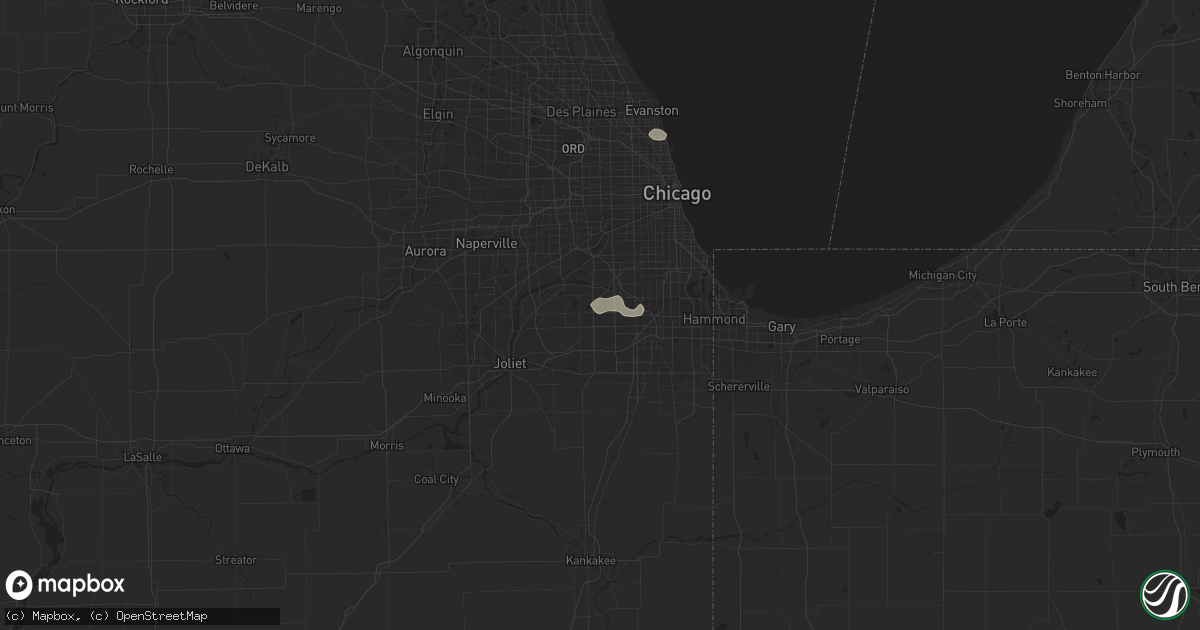 Hail map in Orland Park, IL on July 23, 2024