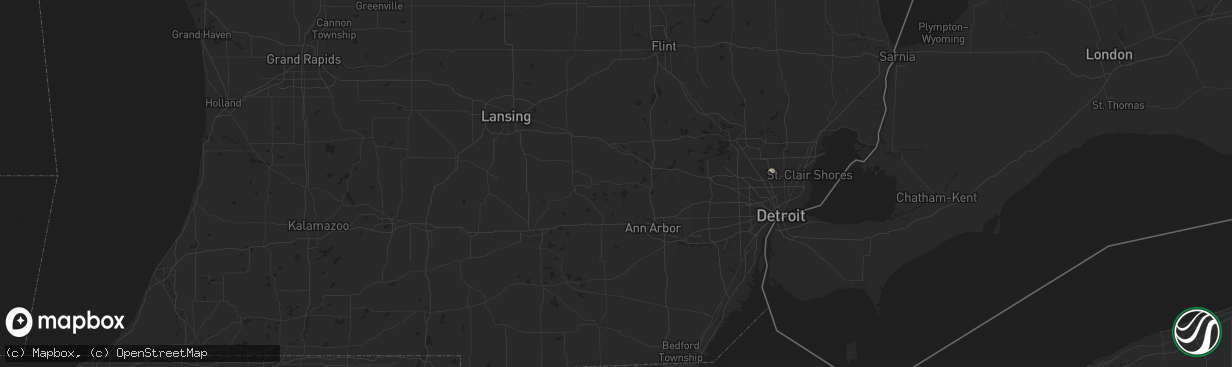 Hail map in Pinckney, MI on July 23, 2024