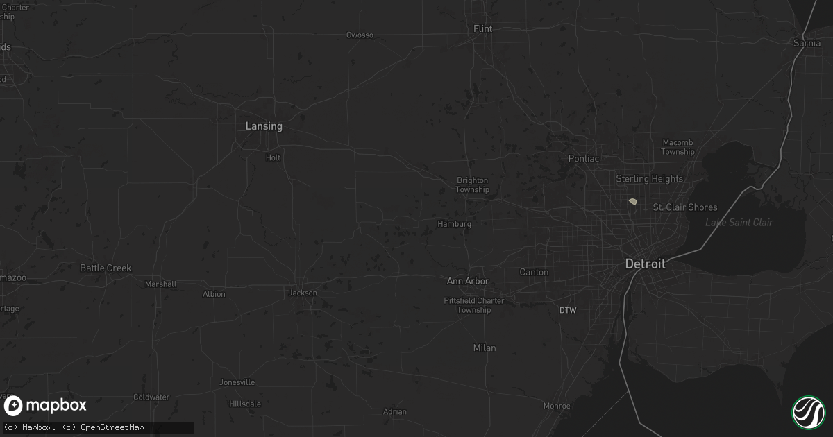 Hail map in Pinckney, MI on July 23, 2024